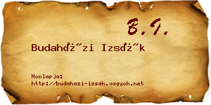 Budaházi Izsák névjegykártya